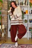 Lock Needlecord Shirring Barrel Pant Rust